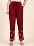 Fizaa Chikankari Long Modal Kurta Set - Maroon